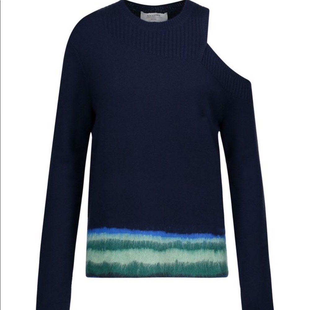 La Ligne Cold Shoulder Cashmere Blend Sweater
